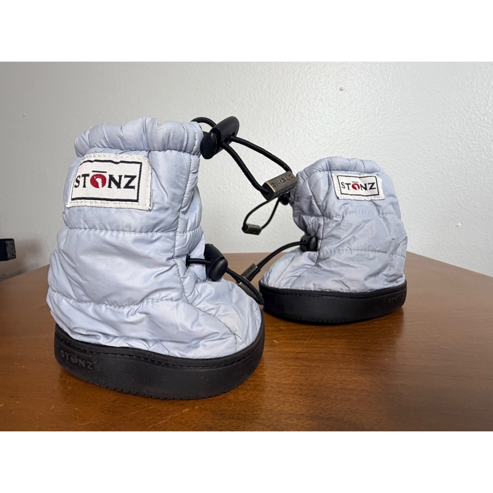 Stonz Booties Kids Size Medium Blue Baby Toddler Winter Snow Boots Fleece